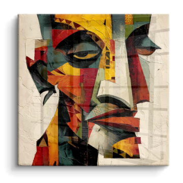 Kubistisches Maskenporträt - PVC-Bild glänzend