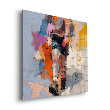 Portrait abstrait texturé - tableau en verre acrylique