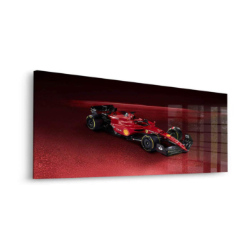 Ferrari Formel 1 auf roter Rennstrecke - Acrylglasbild