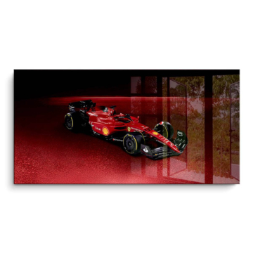 Ferrari Fórmula 1 en circuito rojo - cuadro PVC brillante