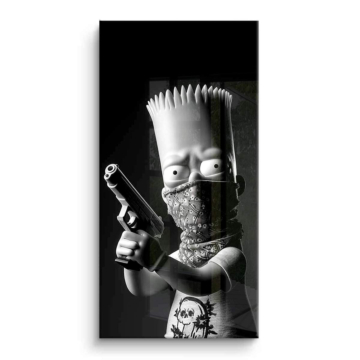 Rebelde inspirado en Bart Simpson - cuadro PVC brillante