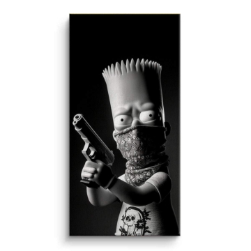 Bart Simpson Inspired Rebel Canvas Art