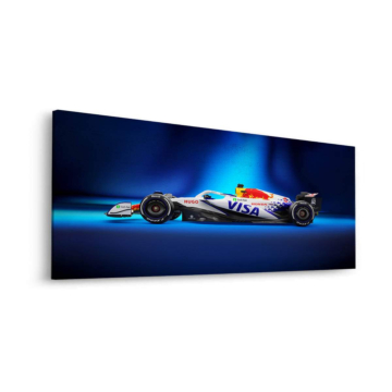 Visa Cash App RB Formula 1 vue latérale - tableau Dibond mat