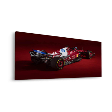 F1 Ferrari Auto auf rotem Bode - Dibond-Bild matt
