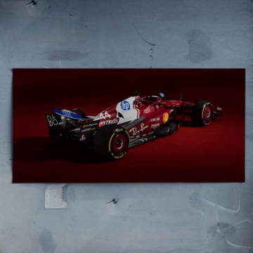 Ferrari Formuła 1 na czerwonym tle - plakat