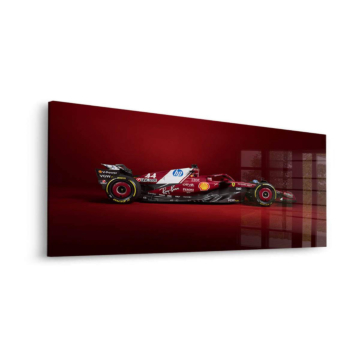 Seitenansicht eines Ferrari Formel 1 im Rampenlicht - Acrylglasbild