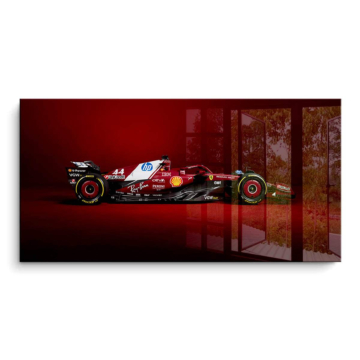 Ferrari Fórmula 1 con foco lateral - cuadro PVC brillante
