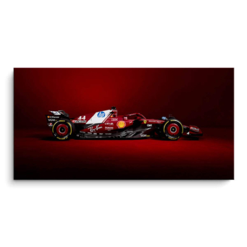 Ferrari Formuła 1 z boku w świetle reflektorów - obraz na matowym PVC