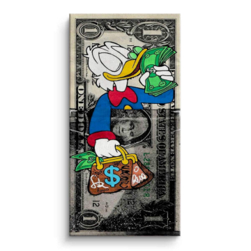 Motivo de dinero inspirado en Scrooge McDuck - cuadro en lienzo