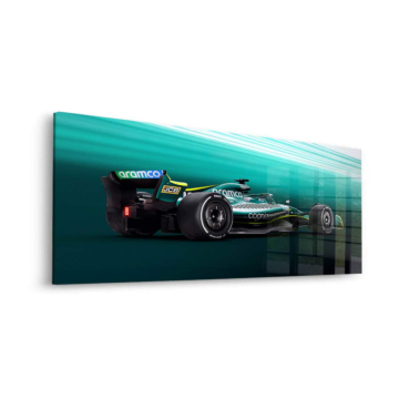 Aston Martin Formel 1 in Petrol-Bewegung - Acrylglasbild
