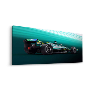 Aston Martin Formel 1 in Petrol-Bewegung - Dibond-Bild matt