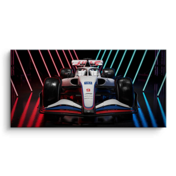 Haas Formula 1 Neon Lines Canvas Art