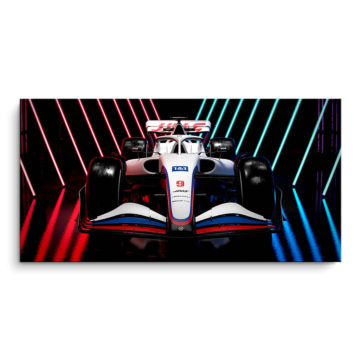 Haas-Formel-1 mit Neonlinien - PVC-Bild matt