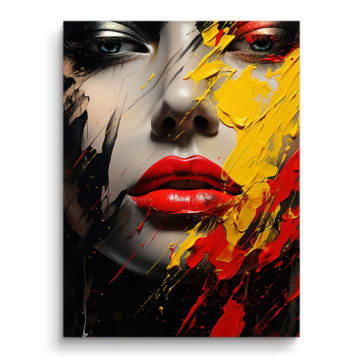 Retrato abstracto labios rojos - cuadro PVC mate