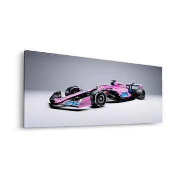 Pinker Alpine-BWT-Rennwagen - Dibond-Bild matt