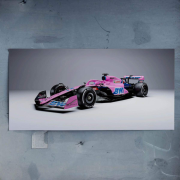 Pinker Alpine-BWT-Rennwagen - Poster