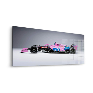Pink Formula Race Car Acrylic Glass Art