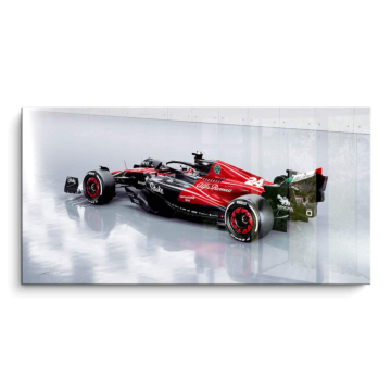 Alfa Romeo Fórmula 1 con humo - cuadro PVC brillante