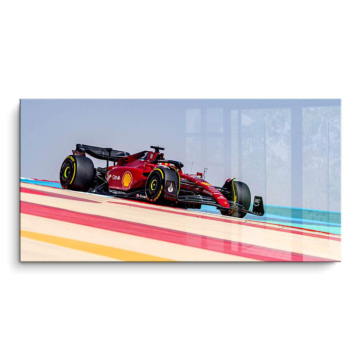 Ferrari Fórmula 1 con franja de circuito - cuadro PVC brillante
