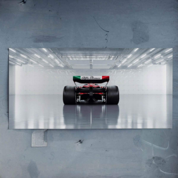 Formuła 1 w tunelu od tyłu - plakat