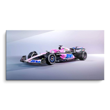 Różowy bolid Formuły 1 Alpine BWT - obraz na matowym PVC