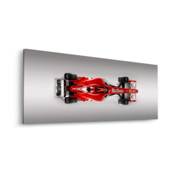 Ferrari de Formule 1 vue de dessus - tableau Dibond mat