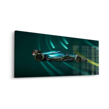 Aston Martin Formel 1 auf der Rennstrecke - Acrylglasbild