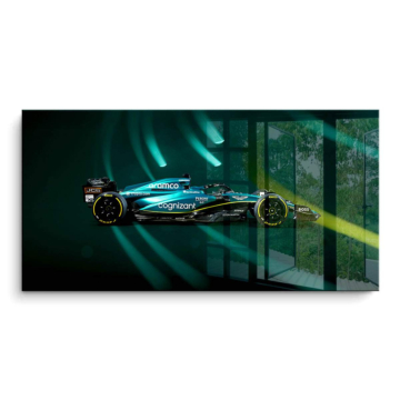 Aston Martin Formula 1 sur circuit - tableau PVC brillant