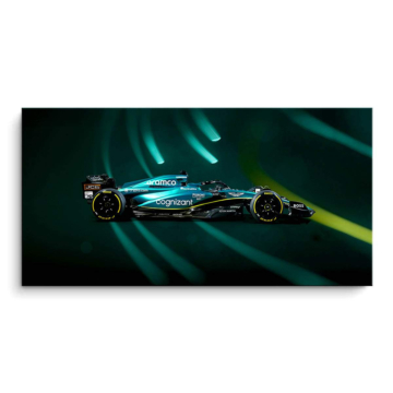 Aston Martin Formel 1 auf der Rennstrecke - PVC-Bild matt
