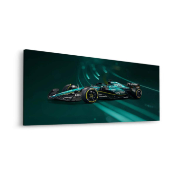 Aston Martin Formule 1 en action - tableau Dibond mat