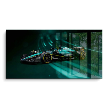 Aston Martin Formel 1 in Aktion - PVC-Bild glänzend