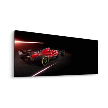 Ferrari de Formule 1 sous rayon rouge - tableau Dibond mat