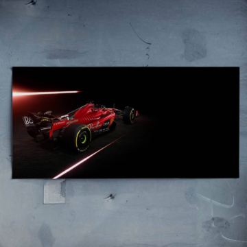 Ferrari Formuła 1 w czerwonej smudze światła - plakat