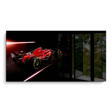Ferrari Formel 1 mit rotem Lichtstrahl - PVC-Bild glänzend