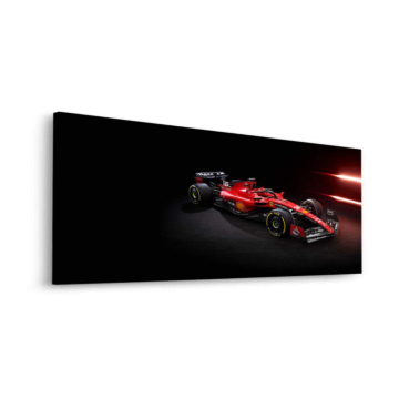 Ferrari de Formule 1 de nuit sous projecteur - tableau Dibond mat