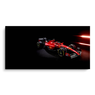 Ferrari Formuła 1 nocą w świetle reflektorów - obraz na matowym PVC