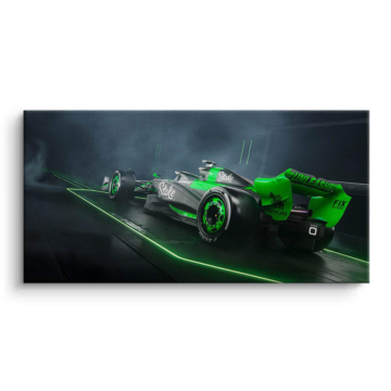 Green Electric Race Car Canvas Art