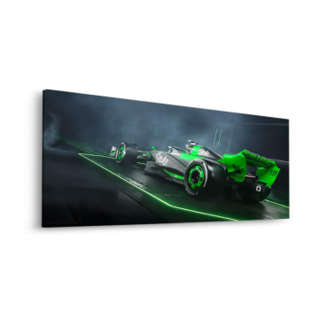 Green Electric Race Car Dibond Matt Art