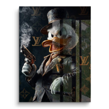 Donald Duck als Noir-Gentleman - PVC-Bild glänzend