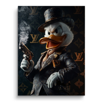 Dżentelmen noir inspirowany Kaczorem Donaldem - obraz na matowym PVC