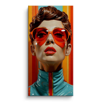 Retro Red Sunglasses Portrait Canvas Art