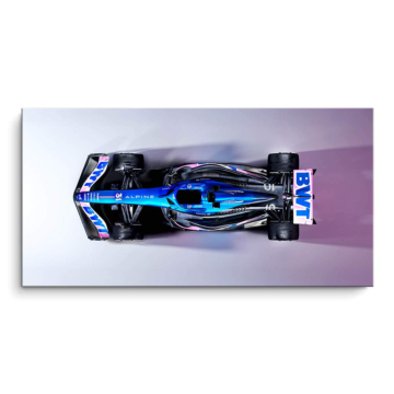 Bolid Alpine Formuły 1 z góry - obraz na matowym PVC