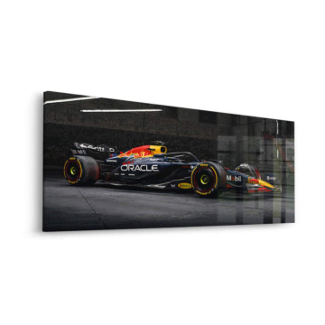 Red Bull Racing na nocnym torze - obraz na szkle akrylowym