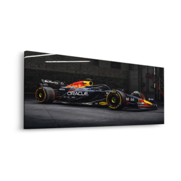 Red Bull Racing auf nächtlicher Rennstrecke - Dibond-Bild matt