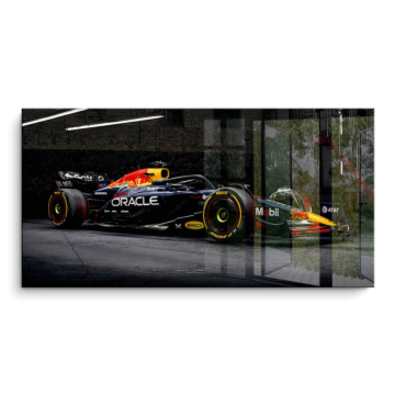 Red Bull Racing sur circuit de nuit - tableau PVC brillant