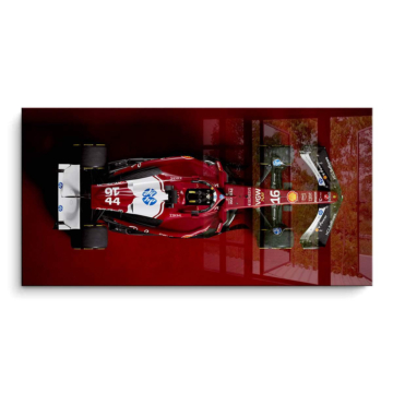 Ferrari F1 rouge vue de dessus - tableau PVC brillant