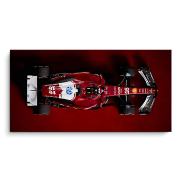 Czerwone Ferrari F1 z góry - obraz na matowym PVC