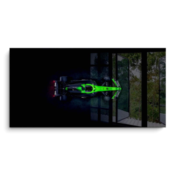 Lamborghini verte de course - tableau PVC brillant
