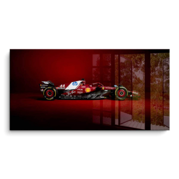 Ferrari F1 de course en profil - tableau PVC brillant