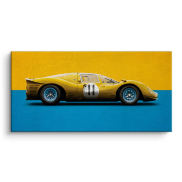 Yellow Ford GT40 Inspired Racer Canvas Art